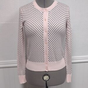Joe Fresh Pink Cardigan with Black Polka Dots